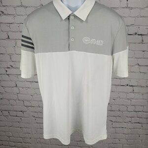 Adidas Golf Atlanta Motor Speedway White Lightweight Polo Shirt Size Large L